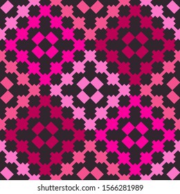 Art seamless pattern. Folk motif. Vector geometric background. Can be used for social media, posters, email, print, ads designs.
