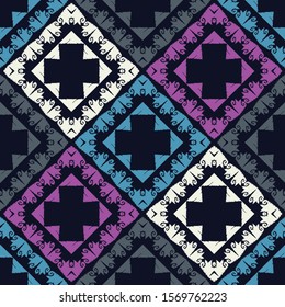 Art seamless pattern. Folk motif. Vector geometric background. Can be used for social media, posters, email, print, ads designs.