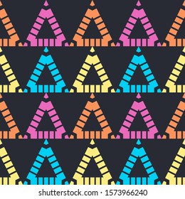 Art seamless pattern. Folk motif. Vector geometric background. Can be used for social media, posters, email, print, ads designs.