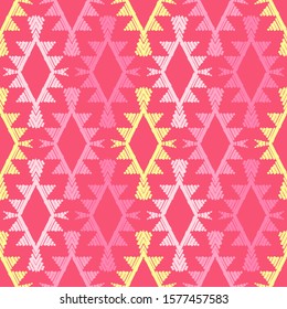 Art seamless pattern. Folk motif. Vector geometric background. Can be used for social media, posters, email, print, ads designs.