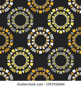 Art seamless pattern. Folk motif. Vector geometric background. Can be used for social media, posters, email, print, ads designs.