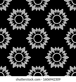 Art seamless pattern. Folk motif. Vector geometric background. Can be used for social media, posters, email, print, ads designs.