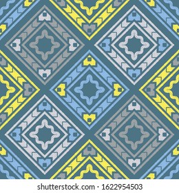 Art seamless pattern. Folk motif. Vector geometric background. Can be used for social media, posters, email, print, ads designs.