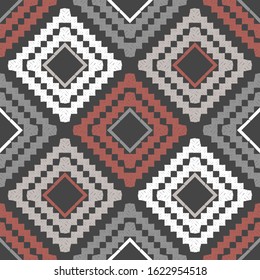 Art seamless pattern. Folk motif. Vector geometric background. Can be used for social media, posters, email, print, ads designs.