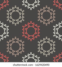 Art seamless pattern. Folk motif. Vector geometric background. Can be used for social media, posters, email, print, ads designs.