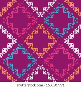 Art seamless pattern. Folk motif. Vector geometric background. Can be used for social media, posters, email, print, ads designs.