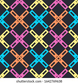 Art seamless pattern. Folk motif. Vector geometric background. Can be used for social media, posters, email, print, ads designs.