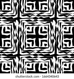 Art seamless pattern. Folk motif. Vector geometric background. Can be used for social media, posters, email, print, ads designs.