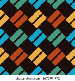 Art seamless pattern. Folk motif. Vector geometric background. Can be used for social media, posters, email, print, ads designs.