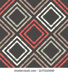 Art seamless pattern. Folk motif. Vector geometric background. Can be used for social media, posters, email, print, ads designs.