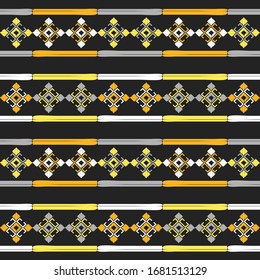 Art seamless pattern. Folk motif. Vector geometric background. Can be used for social media, posters, email, print, ads designs.
