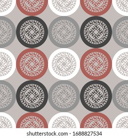 Art seamless pattern. Folk motif. Vector geometric background. Can be used for social media, posters, email, print, ads designs.
