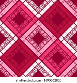Art seamless pattern. Folk motif. Vector geometric background. Can be used for social media, posters, email, print, ads designs.