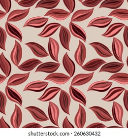 Art seamless pattern, hand draw design with blue stripped leafs.