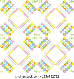 Art seamless pattern. Happy Easter! Simple design. Vector geometric background. Can be used for social media, posters, email, print, ads designs.