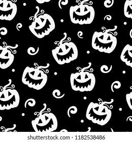 Art seamless pattern for Happy Halloween background. Design template for flyers, posters,ecards, invitations, brochures,etc. Creative style. Vector illustration