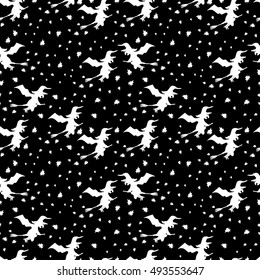 Art seamless pattern for Happy Halloween background. Design template for flyers, posters,ecards, invitations, brochures,etc. Creative style. Vector illustration