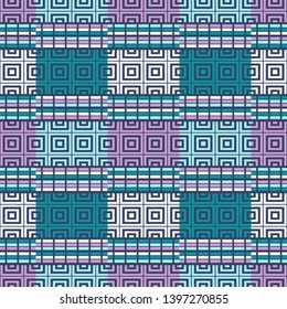 Art seamless pattern. Meander. Multicolored. Simple design. Vector geometric background. Can be used for social media, posters, email, print, ads designs.