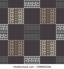 Art seamless pattern. Meander. Multicolored. Simple design. Vector geometric background. Can be used for social media, posters, email, print, ads designs.