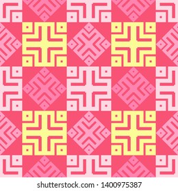 Art seamless pattern. Meander. Multicolored. Simple design. Vector geometric background. Can be used for social media, posters, email, print, ads designs.