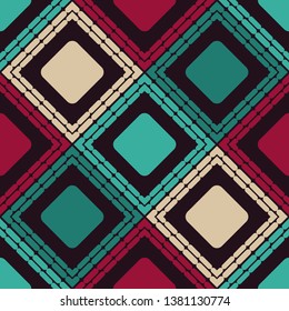 Art seamless pattern. Multicolored. Simple design. Vector geometric background. Can be used for social media, posters, email, print, ads designs.