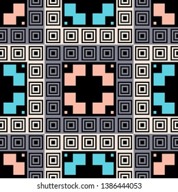 Art seamless pattern. Multicolored. Simple design. Vector geometric background. Can be used for social media, posters, email, print, ads designs.