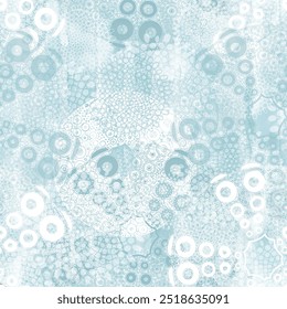 Art seamless pattern on a marine theme with sea urchins on blue watercolor background. Vector. Hand drawn unique design. Perfect for wallpaper, wrapping, fabric, print and textile. 