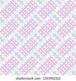Art seamless pattern. Pearl colors. Pink, yellow, blue, lilac. Simple design. Vector geometric background. Can be used for social media, posters, email, print, ads designs.