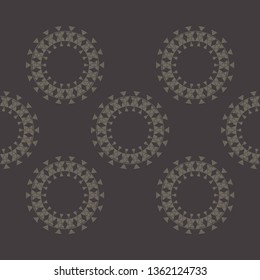 Art seamless pattern. Polka dots. Color - brown. Vector geometric background. Ethnic print. Boho. Traditional ornament. Folk motif. Can be used for social media, posters, email, print, ads designs.