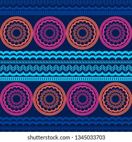 Art seamless pattern. Sea wave. Color-blue, pink. Vector geometric background. Can be used for social media, posters, email, print, ads designs.