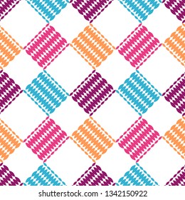 Art seamless pattern. The shapes of the petals. Color - maroon, blue, yellow, white. Ethnic print. Boho. Traditional ornament. Folk motif. Can be used for social media, posters, email, print.
