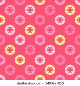 Art seamless pattern. Spring flowers   Simple design. Vector geometric background. 