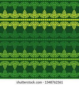Art seamless pattern. Spring garden with green leaves. Color - green. Vector geometric background. Can be used for social media, posters, email, print, ads designs.