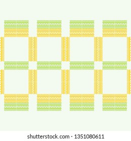 Art seamless pattern. Spring leaves. Color - green, yellow. Simple design. Vector geometric background. Can be used for social media, posters, email, print, ads designs.