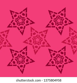 Art seamless pattern. Stars. Ethnic print. Multicolored. Boho. Traditional ornament. Folk motif. Vector geometric background. Can be used for social media, posters, email, print, ads designs.