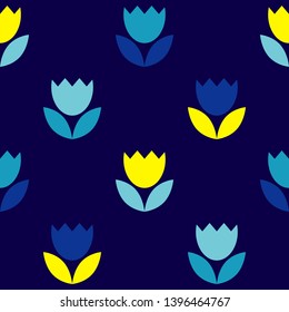 Art seamless pattern. Summer flowers. Multicolored. Simple design. Vector geometric background. Can be used for social media, posters, email, print, ads designs.