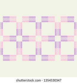 Art seamless pattern. Theme - spring lilac flowers. Simple design. Vector geometric background. Can be used for social media, posters, email, print, ads designs.