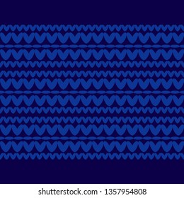 Art seamless pattern. A warm sweater. Knitted rectangles. Color - blue. Simple design. Vector geometric background. Can be used for social media, posters, email, print, ads designs.