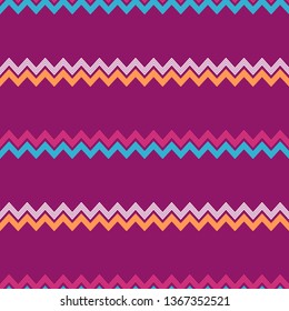 Art seamless pattern. Zigzag. Multicolored. Simple design. Vector geometric background. Can be used for social media, posters, email, print, ads designs.