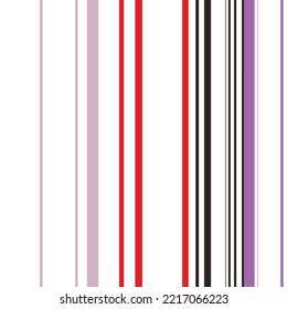 Arte de ilustrador de patrones de rayas sin fisuras Los patrones de rayas equilibradas consisten en varias franjas verticales de colores de diferentes tamaños, dispuestas en un diseño simétrico, las rayas son a menudo camisetas usadas.