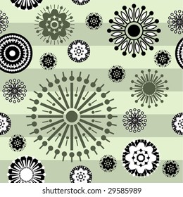 art seamless vintage pattern with stylized geometric flowers