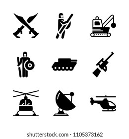 art, security, scanner and disaster icons in War vector set. Graphics for web and design