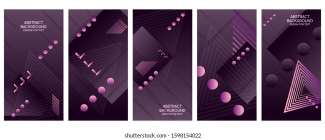 Art set of cards in the style of abstract trend colors. Modern flyer or banner concept