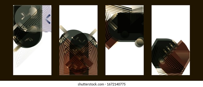 Art set future geometric template bright colorful graphic design covers new colors trendy background