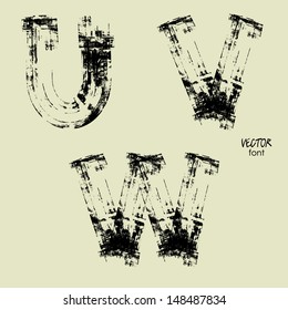 art set of stylized sketch alphabet in vector, grunge font 