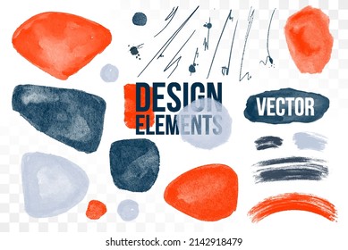 Art set vector illustration hand drawn. Abstract design with doodles and various shapes. modern art isolated vector graphic. minimalistic geometric frames hand painted