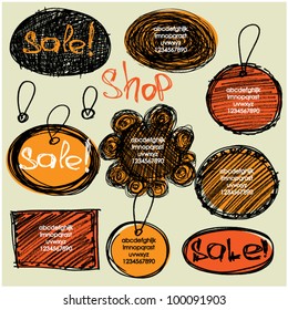 art set of vector vintage frame label