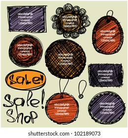 art set of vector vintage frame label
