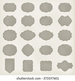 Art Set Of Vector Vintage Frame Lable. Template For Retro Design. Leather Texture. Vector