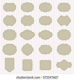 Art Set Of Vector Vintage Frame Lable. Template For Retro Design. Vector